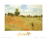 Les coquelicots 1886 (détail) Affiches par Claude Monet