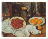 Cherries And Peaches Affiches par Paul Cézanne