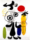Figur gegen rote Sonne II, 1950 Poster von Joan Miró