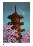 Pagoda in Moonlight Prints by Kawase Hasui