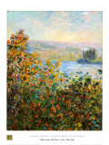 Blumenbeete bei Vétheuil Poster von Claude Monet