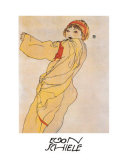 Standing Woman with Yellow Dress Affiche par Egon Schiele
