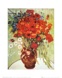 Vase with Daisies and Poppies Art by Vincent van Gogh