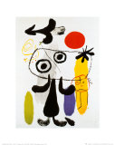 Figur Gegen Rote Sonne II, c. 1950 Affiches par Joan Miró