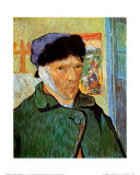 Autoportrait à l'oreille coupée Posters par Vincent van Gogh