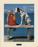 Girl With Dalmation Poster