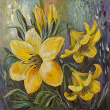 Yellow Lilies in Spring Prints by Katharina Schottler
