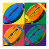 Vier Footbälle Poster