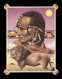 Still-Warrior and Lion Pósters por Still