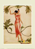 Lady with Red Dress Art by  Gill