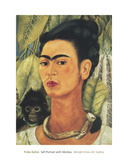 Self-Portrait with Monkey, 1938 Prints by Frida Kahlo