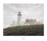 Fog at Pemaquid Print by Douglas Brega