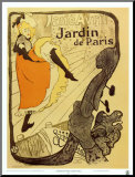 Jardin de Paris Druck aufgezogen auf Holzplatte von Henri de Toulouse-Lautrec