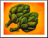 Two Artichokes Mounted Print by Will Rafuse