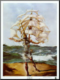 The Ship Mounted Print by Salvador Dalí