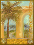 Palme de cocotier - bordure dorée Affiche montée par Shari White