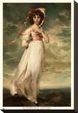 Pinkie - Gold Trim Druck aufgezogen auf Holzplatte von Thomas Lawrence