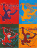 Fire apekatter (Four Monkeys) Kunst av Andy Warhol Fire apekatter (Four Monkeys) Kunst av Andy Warhol