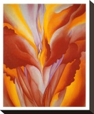 Red Canna - Gold Trim Lámina montada en tabla por Georgia O'Keeffe