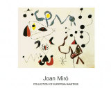 Femmes et Oiseau la Nuit, 1945 Poster by Joan Miró