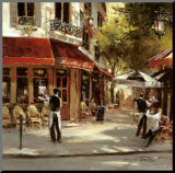 Camareros de un restaurante Lámina montada en tabla por Brent Heighton
