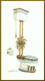 Commode antique - bordure dorée Affiche montée par Peggy Abrams