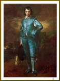 L'enfant bleu - Bordure dorée Affiche montée par Thomas Gainsborough