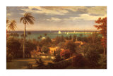 Vue panoramique du port à Nassau, Bahamas Posters par Albert Bierstadt
