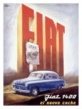 Fiat 1400 Giclee Print by Mario Bazzi