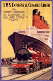 LMS Express and Cunard Liner Giclee Print