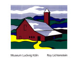 Red Barn II, 1969 Silkkipaino tekijänä Roy Lichtenstein Red Barn II, 1969 Silkkipaino tekijänä Roy Lichtenstein