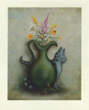 Cat & Vase III Prints by Jessica Fries