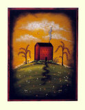 Primitive Red House Affiche par Jessica Fries