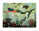 Sirène bleue Poster par Jessica Fries