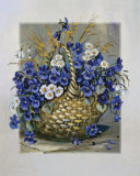 Basket in Blue Prints by Katharina Schottler Basket in Blue Prints by Katharina Schottler