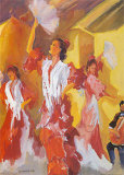 Los Bailarines de Flamenco Posters par Sharon Carson