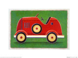 Rotes Rennauto Kunstdruck von Simon Hart