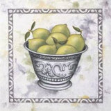 Silver Bowl with Limes Poster by Debra Lake