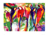 Parrot Family  Art by Alfred Gockel
