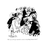 "He says we'll get married as soon as everything bounces back." - New Yorker Cartoon Premium Giclee Print by William Hamilton