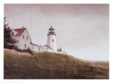 Mist at Pemaquid Light Posters av Douglas Brega