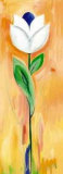 Double White and Blue Tulip Posters by Ingrid Sehl