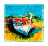 Boat from Algarve I Print by Hans Oosterban