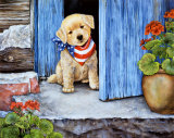 Porch Puppies IV Posters by Jane Maday