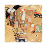L'Accomplissement, frise dans l'hôtel Stoclet|Fulfillment, Stoclet Frieze, vers 1909 (détail) Affiches par Gustav Klimt