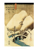 Snowy Landscape Print van Ando Hiroshige