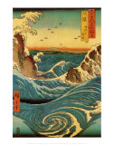 Los rápidos Navaro, ca.1855 Póster por Ando Hiroshige
