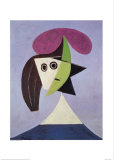 Frau mit Hut Poster von Pablo Picasso