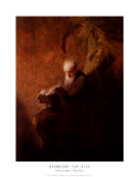 Philosopher Reading Posters by Rembrandt van Rijn 