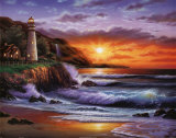 Puesta de sol en el faro Póster por Steve Sundram Puesta de sol en el faro Póster por Steve Sundram